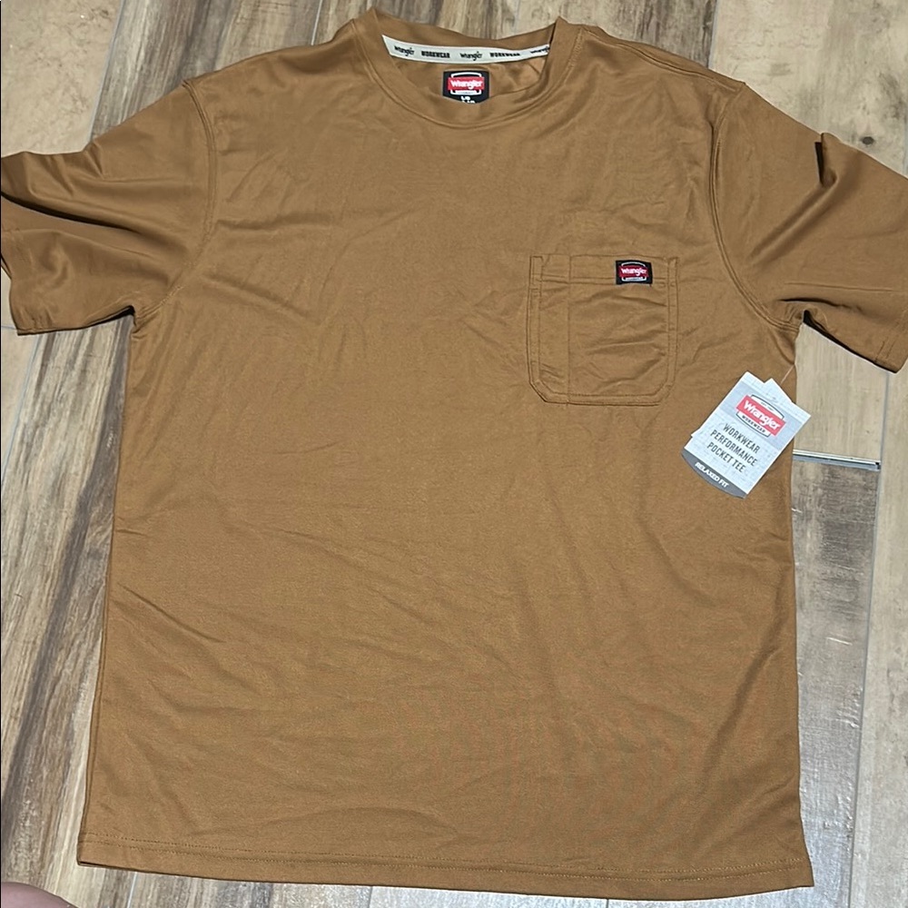 Wrangler Brown Short Sleeve Tee Classic Crew Neck
